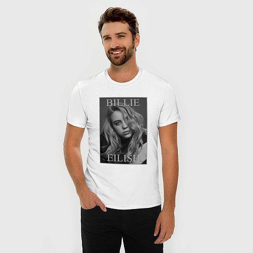 Мужская slim-футболка Billie Eilish / Белый – фото 3