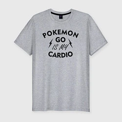 Футболка slim-fit Pokemon go is my Cardio, цвет: меланж