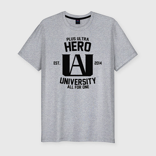 Мужская slim-футболка MHA - PLUS ULTRA HERO UNIVERSITY / Меланж – фото 1