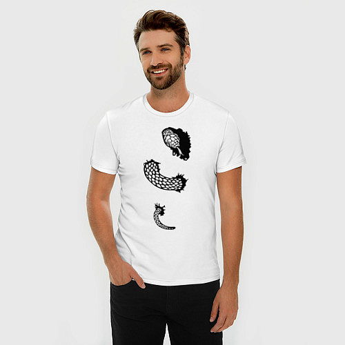 Мужская slim-футболка Змея во мне / Белый – фото 3
