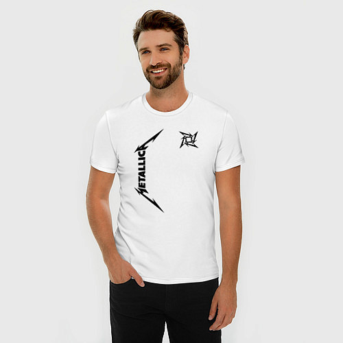 Мужская slim-футболка METALLICA / Белый – фото 3