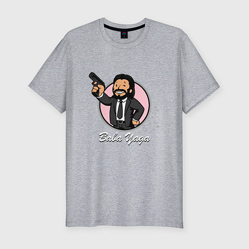 Мужская slim-футболка John Wick - Baba Yaga / Меланж – фото 1