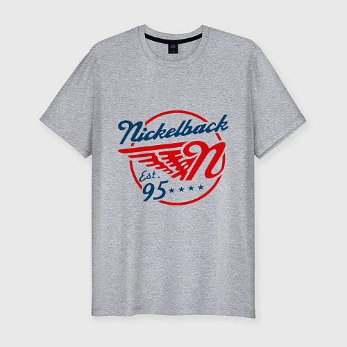 Мужская slim-футболка Nickelback est. 1995 / Меланж – фото 1