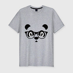 Футболка slim-fit Панда в очках, цвет: меланж