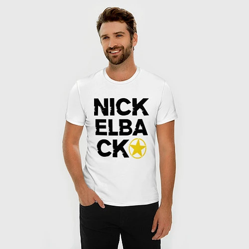 Мужская slim-футболка Nickelback Star / Белый – фото 3