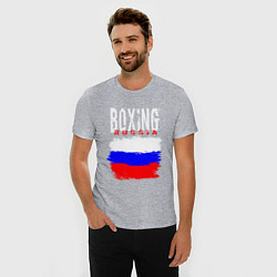 Футболка slim-fit Бокс Россия, цвет: меланж — фото 2