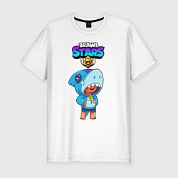 Футболка slim-fit BRAWL STARS LEON SHARK, цвет: белый