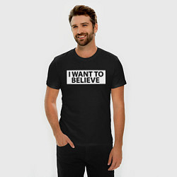 Футболка slim-fit I WANT TO BELIEVE НА СПИНЕ, цвет: черный — фото 2