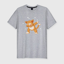 Футболка slim-fit Cat Dabbing, цвет: меланж