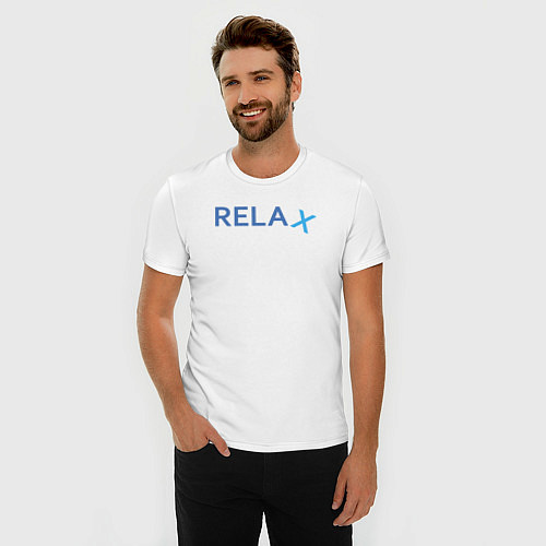 Мужская slim-футболка Relax / Белый – фото 3