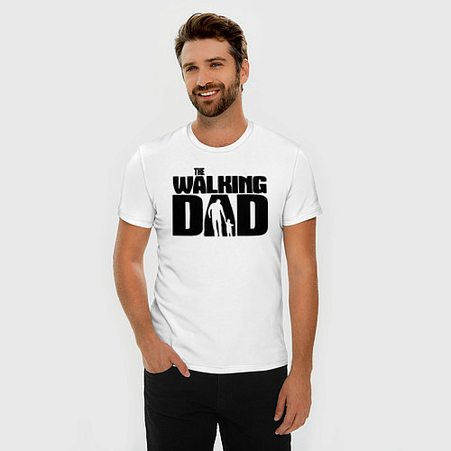 Мужская slim-футболка The walking dad / Белый – фото 3