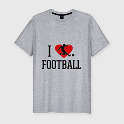 Футболка slim-fit I love football, цвет: меланж