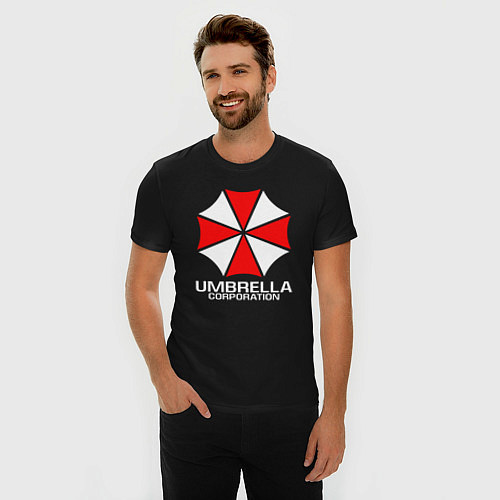 Мужская slim-футболка UMBRELLA CORP / Черный – фото 3