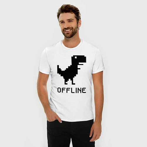 Мужская slim-футболка Offline / Белый – фото 3