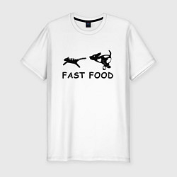 Мужская slim-футболка Fast food черный