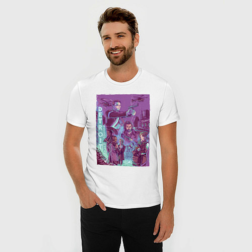 Мужская slim-футболка DETROIT: BECOME HUMAN / Белый – фото 3
