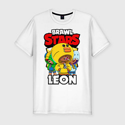 Футболка slim-fit BRAWL STARS LEON, цвет: белый