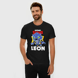 Футболка slim-fit BRAWL STARS ОБОРОТЕНЬ LEON, цвет: черный — фото 2