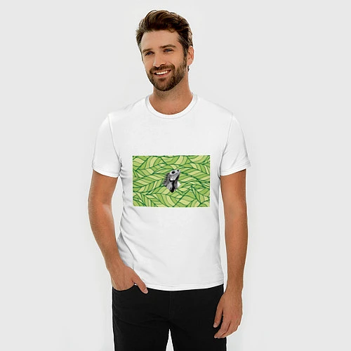 Мужская slim-футболка Игуана нежить / Белый – фото 3