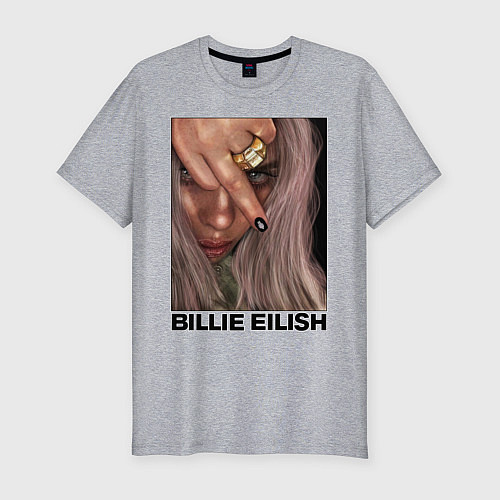 Мужская slim-футболка BILLIE EILISH / Меланж – фото 1
