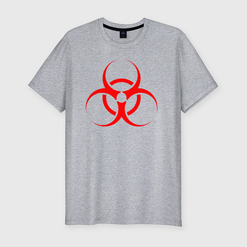 Мужская slim-футболка BIOHAZARD / Меланж – фото 1
