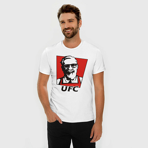 Мужская slim-футболка UFC / Белый – фото 3