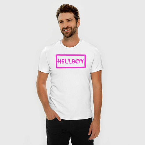 Мужская slim-футболка HELLBOY / Белый – фото 3