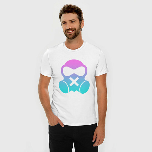 Мужская slim-футболка Rainbow Six:Mute / Белый – фото 3