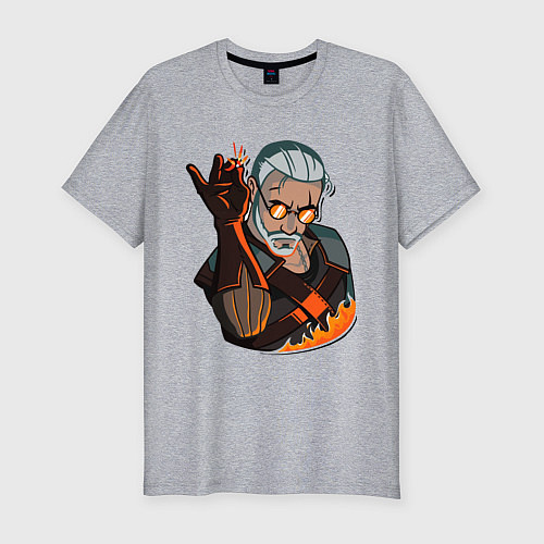 Мужская slim-футболка Ведьмак / Меланж – фото 1
