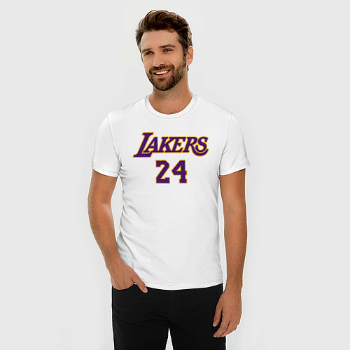Мужская slim-футболка Kobe Bryant / Белый – фото 3