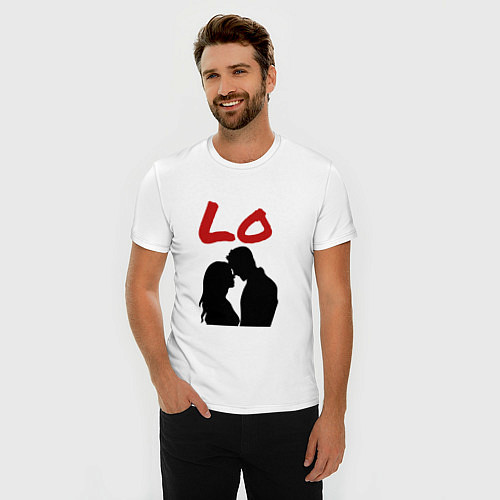 Мужская slim-футболка LOVE 1 часть / Белый – фото 3