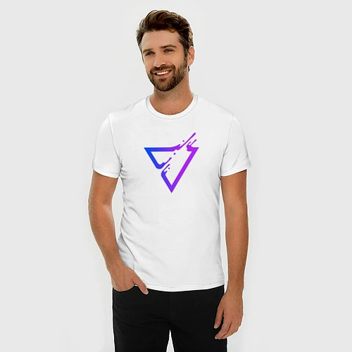 Мужская slim-футболка Liquid Triangle / Белый – фото 3