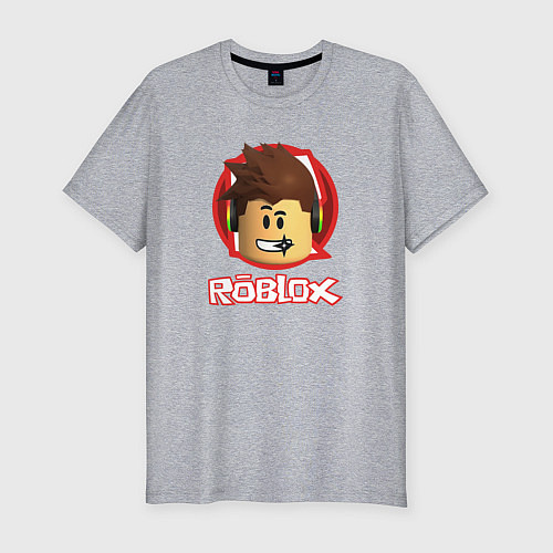 Мужская slim-футболка ROBLOX / Меланж – фото 1