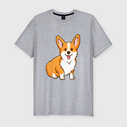 Футболка slim-fit Корги, цвет: меланж