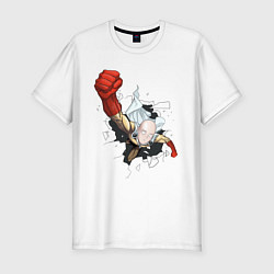 Футболка slim-fit One-Punch Man, Ванпанчмен, цвет: белый