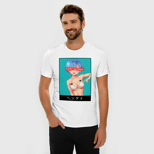 Мужская slim-футболка Rem-chan / Белый – фото 3