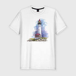 Футболка slim-fit Crisp Point Lighthouse, цвет: белый