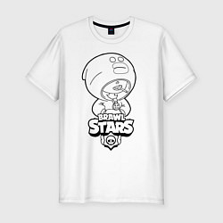 Футболка slim-fit Brawl Stars LEON раскраска, цвет: белый