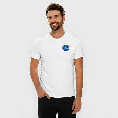 Мужская slim-футболка NASA / Белый – фото 3