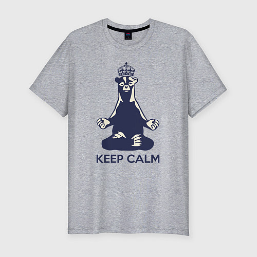 Мужская slim-футболка Keep Calm / Меланж – фото 1