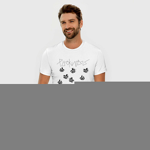 Мужская slim-футболка PYROKINESIS / Белый – фото 3