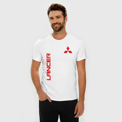 Мужская slim-футболка LANCER / Белый – фото 3
