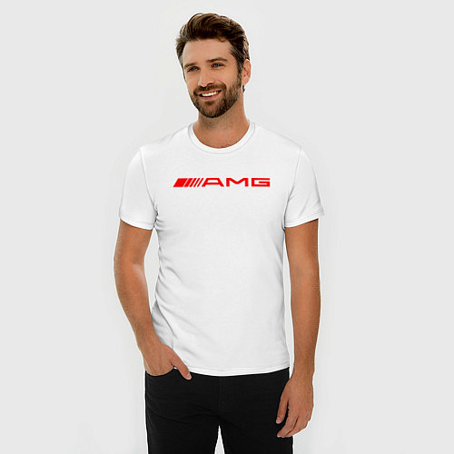 Мужская slim-футболка MERCEDES AMG / Белый – фото 3