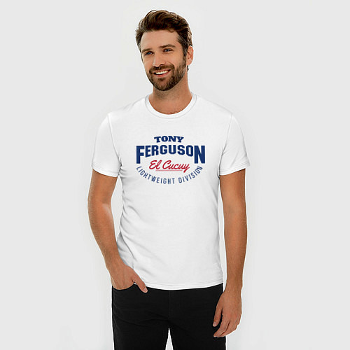 Мужская slim-футболка Tony Ferguson / Белый – фото 3