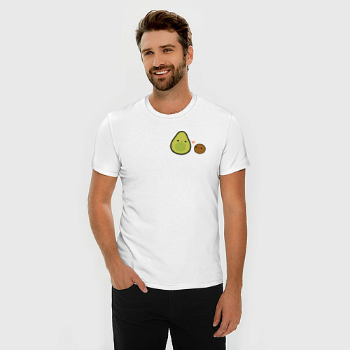 Мужская slim-футболка Авокадо / Белый – фото 3