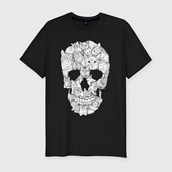 Футболка slim-fit ЧЕРЕП ИЗ КОТИКОВ, цвет: черный