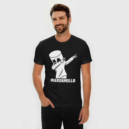 Мужская slim-футболка MARSHMELLO / Черный – фото 3