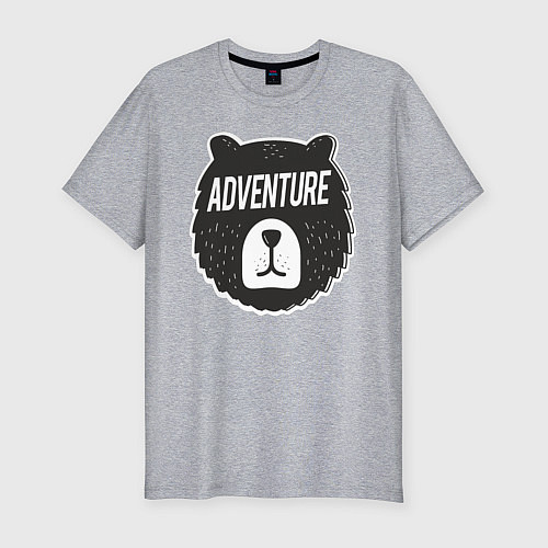 Мужская slim-футболка Bear Adventure / Меланж – фото 1