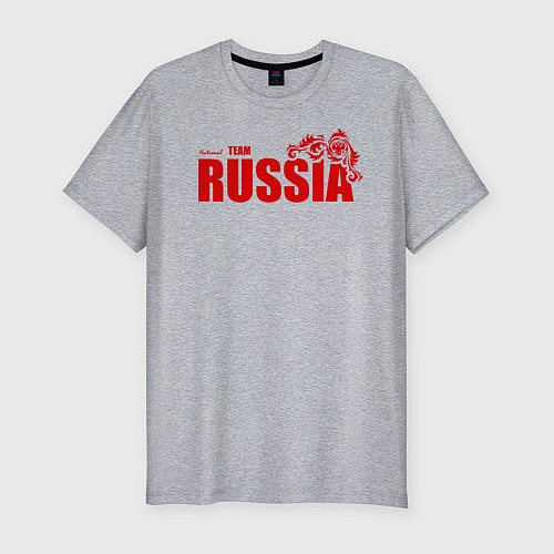 Мужская slim-футболка Russia / Меланж – фото 1