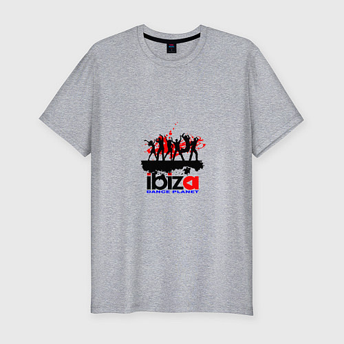 Мужская slim-футболка Ibiza Dance Planet / Меланж – фото 1
